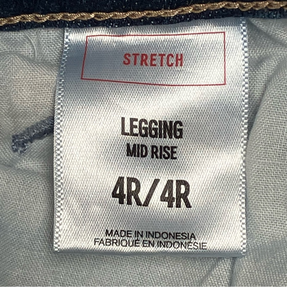 EXPRESS Mid Rise Legging Jeans Womens Sz 4R Med Wash Blue Stretch Denim Skinny - Picture 12 of 13